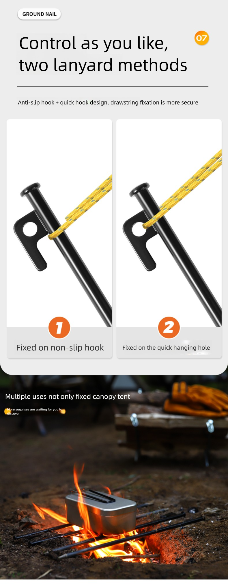 Outdoor Tent Canopy Ground Peg Set Aluminum Alloy Tent Peg Hammer Windproof Rope Camping Fixing Kit Amazon