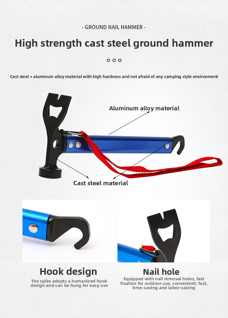 Outdoor Tent Canopy Ground Peg Set Aluminum Alloy Tent Peg Hammer Windproof Rope Camping Fixing Kit Amazon