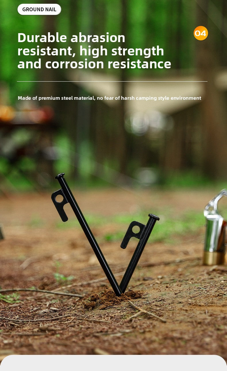 Outdoor Tent Canopy Ground Peg Set Aluminum Alloy Tent Peg Hammer Windproof Rope Camping Fixing Kit Amazon