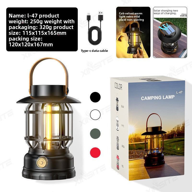 Outdoor New Barn Lantern 5800 Camping Lamp Solar Charging Led Camping Tent Multi-Function Portable Stretching Light
