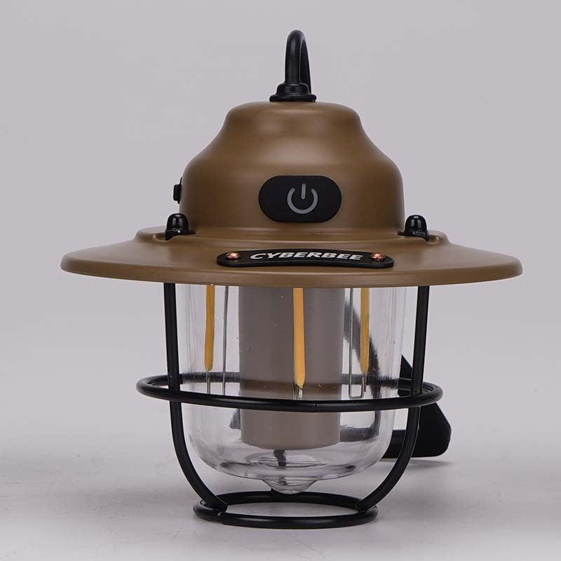 Cyberbee Retro Camping Lantern Type-C Rechargeable Handheld Lantern Stepless Dimming Outdoor Hanging Lantern Emergency
