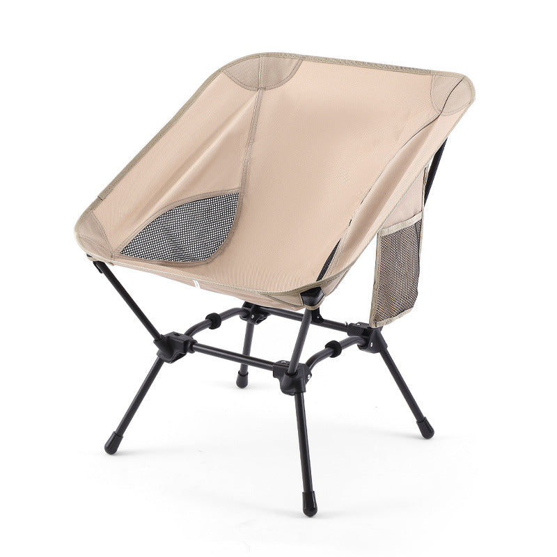 Outdoor Foldable Moon Chair Camping Picnic Backrest Chair Self-Driving BBQ Portable Chair High-Low Dual-Use Leisure Chair