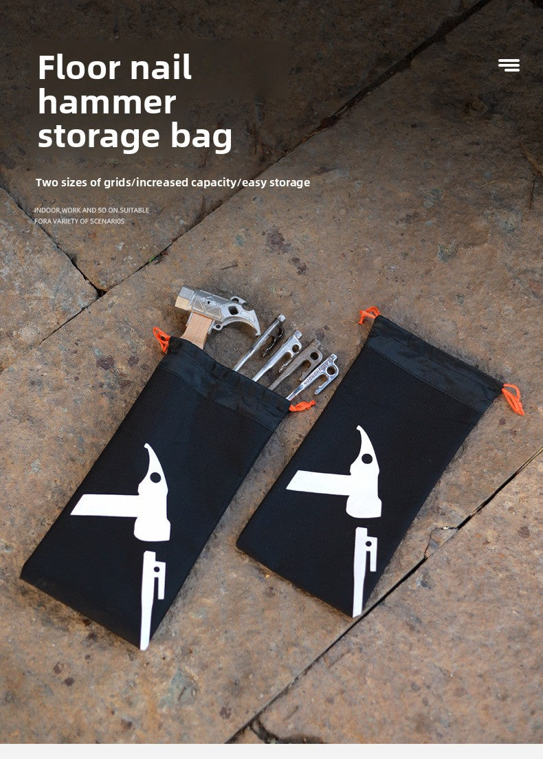 Outdoor Ground Peg Storage Bag Large Capacity Handheld Simple Tool Bag Oxford Cloth Tent Peg Hammer Bag Envelope Style