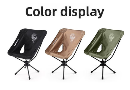 Outdoor 360 ° Rotating Moon Chair Portable Aluminum Alloy Fishing Chair Camping Picnic Folding Leisure Chair Lightweight