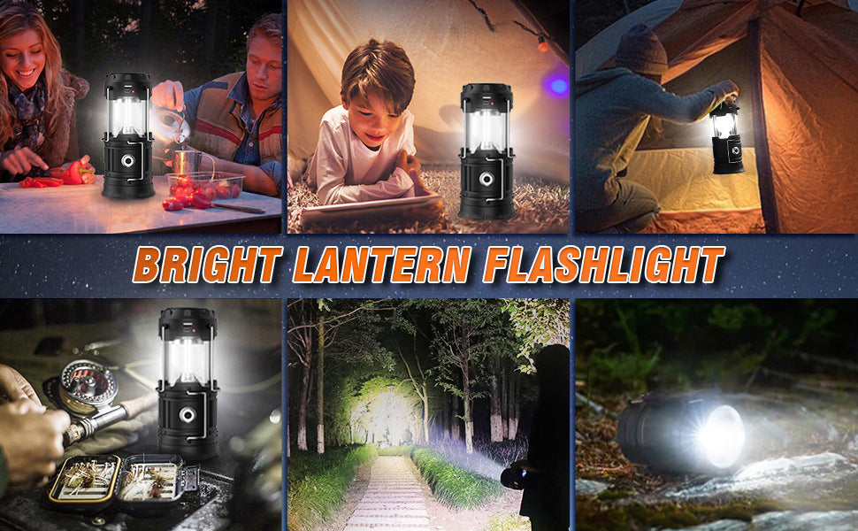 Outdoor New Barn Lantern 5800 Camping Lamp Solar Charging Led Camping Tent Multi-Function Portable Stretching Light
