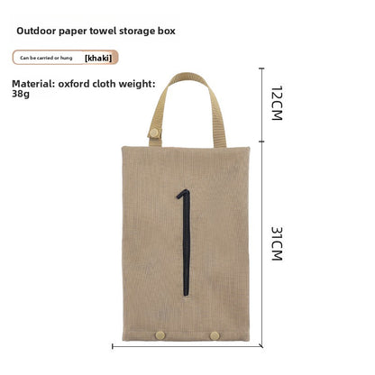 Outdoor Camping BBQ Tissue Storage Bag Portable Tissue Storage Box Car Home Hanging Portable Tissue Bag