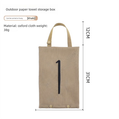 Outdoor Camping BBQ Tissue Storage Bag Portable Tissue Storage Box Car Home Hanging Portable Tissue Bag