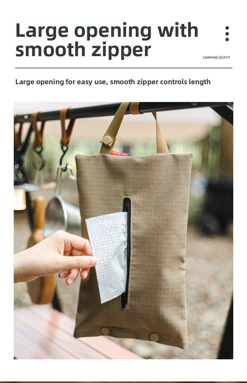 Outdoor Camping BBQ Tissue Storage Bag Portable Tissue Storage Box Car Home Hanging Portable Tissue Bag