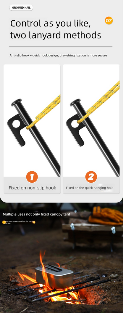 Outdoor Tent Canopy Ground Peg Set Aluminum Alloy Tent Peg Hammer Windproof Rope Camping Fixing Kit Amazon