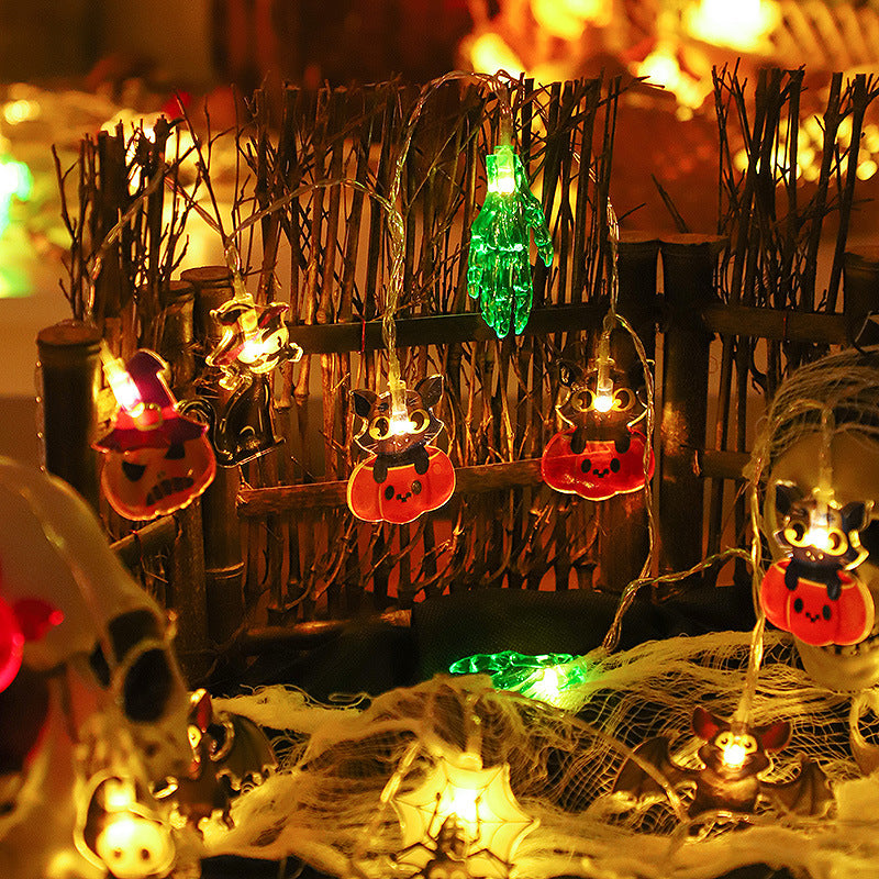Halloween String Lights Scene Setup LED Pumpkin String Lights Outdoor Festival Decoration LED Halloween String Lights
