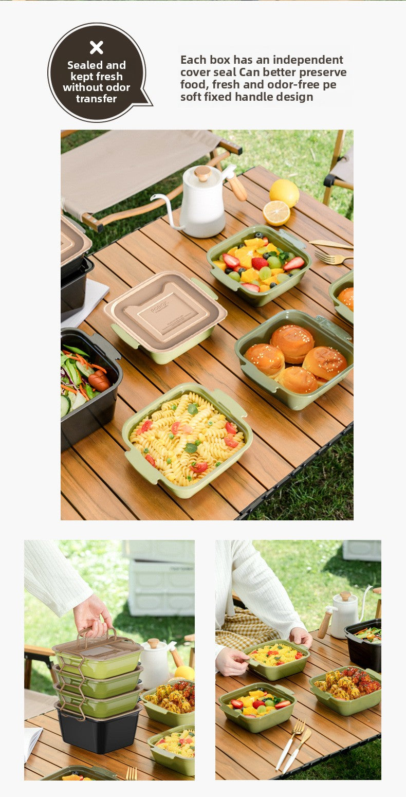 Outdoor Portable Picnic Box Foldable Student Multifunctional Lunch Box Portable Outdoor Food Grade Fresh-Keeping Fruit Box