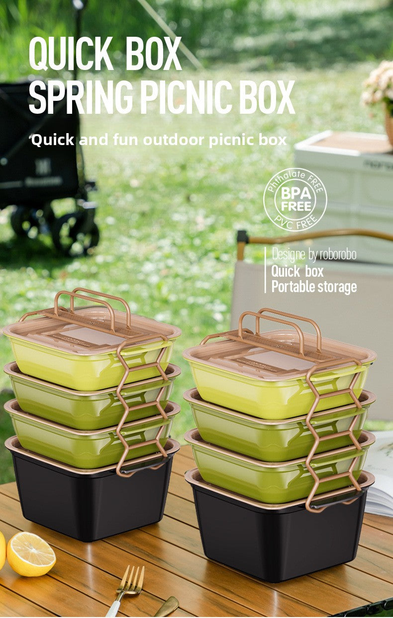 Outdoor Portable Picnic Box Foldable Student Multifunctional Lunch Box Portable Outdoor Food Grade Fresh-Keeping Fruit Box