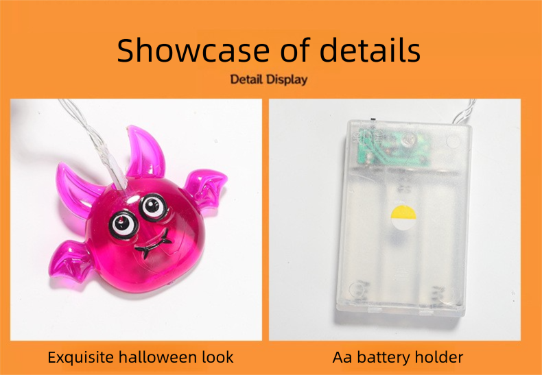 Halloween String Lights Scene Setup LED Pumpkin String Lights Outdoor Festival Decoration LED Halloween String Lights