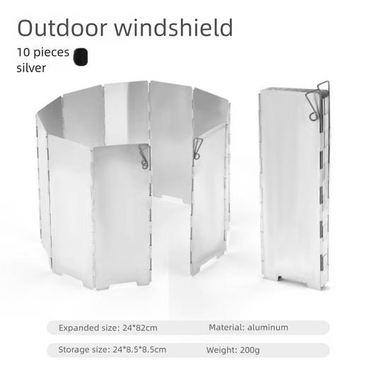 Outdoor Camping Stove Windshield Camping Gas Stove Cassette Stove Windshield Ultra-Light Portable Foldable 10 Pieces