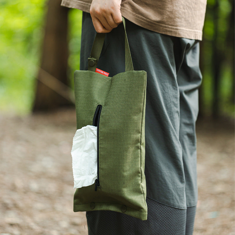 Outdoor Camping BBQ Tissue Storage Bag Portable Tissue Storage Box Car Home Hanging Portable Tissue Bag