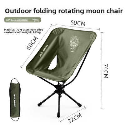 Outdoor 360 ° Rotating Moon Chair Portable Aluminum Alloy Fishing Chair Camping Picnic Folding Leisure Chair Lightweight