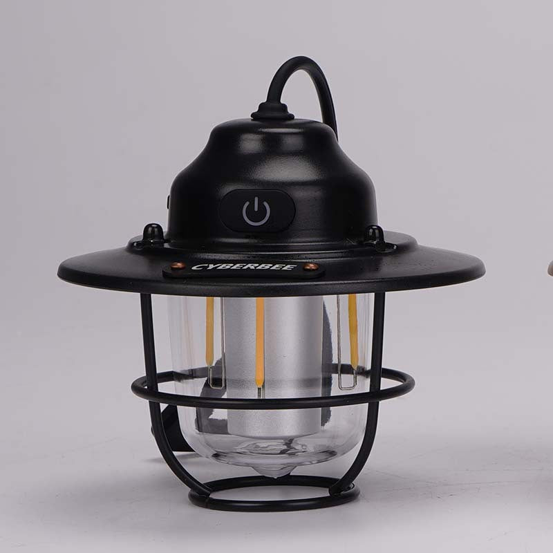 Cyberbee Retro Camping Lantern Type-C Rechargeable Handheld Lantern Stepless Dimming Outdoor Hanging Lantern Emergency