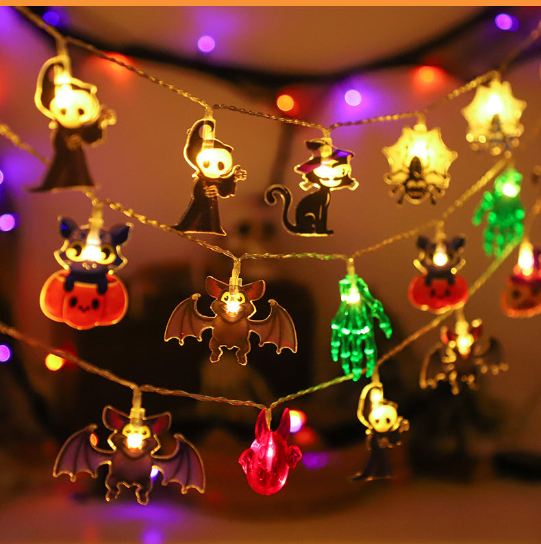 Halloween String Lights Scene Setup LED Pumpkin String Lights Outdoor Festival Decoration LED Halloween String Lights