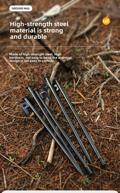 Outdoor Tent Canopy Ground Peg Set Aluminum Alloy Tent Peg Hammer Windproof Rope Camping Fixing Kit Amazon
