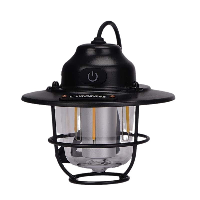 Cyberbee Retro Camping Lantern Type-C Rechargeable Handheld Lantern Stepless Dimming Outdoor Hanging Lantern Emergency