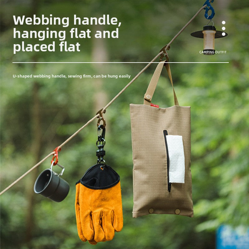 Outdoor Camping BBQ Tissue Storage Bag Portable Tissue Storage Box Car Home Hanging Portable Tissue Bag