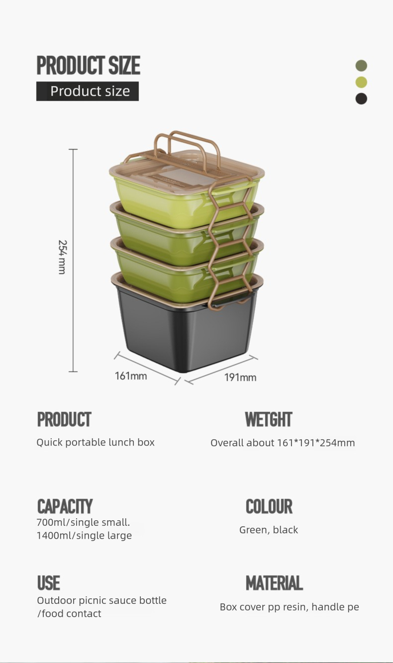 Outdoor Portable Picnic Box Foldable Student Multifunctional Lunch Box Portable Outdoor Food Grade Fresh-Keeping Fruit Box