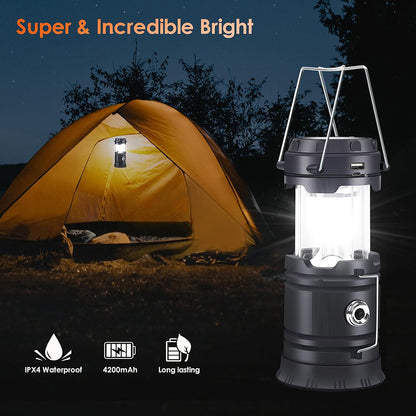 Outdoor New Barn Lantern 5800 Camping Lamp Solar Charging Led Camping Tent Multi-Function Portable Stretching Light