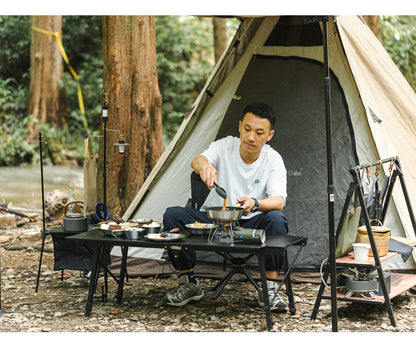 Outdoor 304 Stainless Steel Frying Pan Portable Detachable Handle Flat Pan Camping Picnic Small Cookware Non-stick Pan