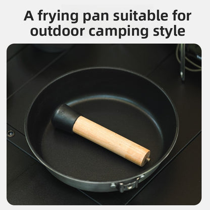 Outdoor 304 Stainless Steel Frying Pan Portable Detachable Handle Flat Pan Camping Picnic Small Cookware Non-stick Pan