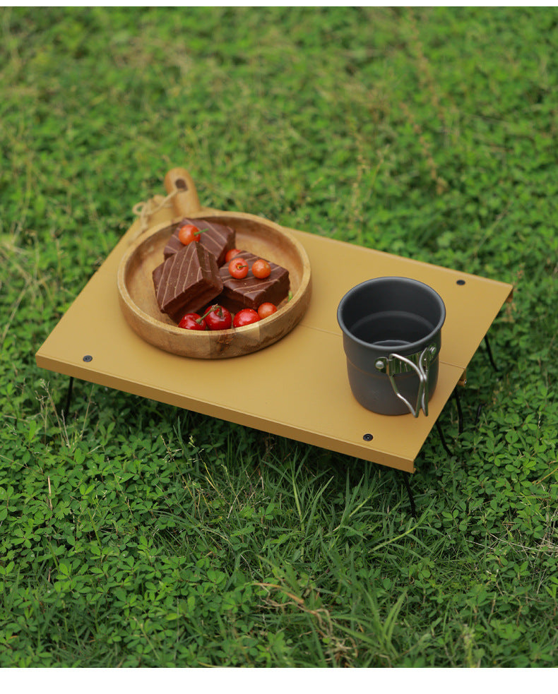 Outdoor Aluminum Alloy Foldable Quick-Open Table Portable Backpack Table Camping Picnic Table Lightweight Integrated Small Table