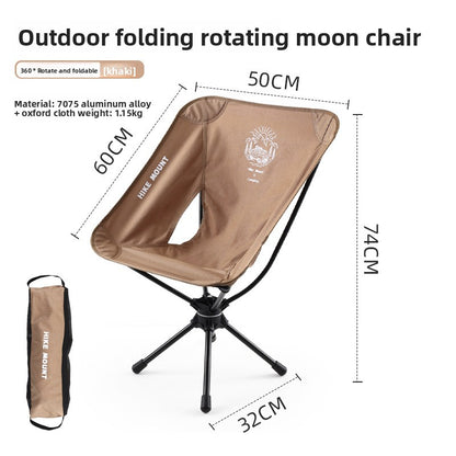 Outdoor 360 ° Rotating Moon Chair Portable Aluminum Alloy Fishing Chair Camping Picnic Folding Leisure Chair Lightweight