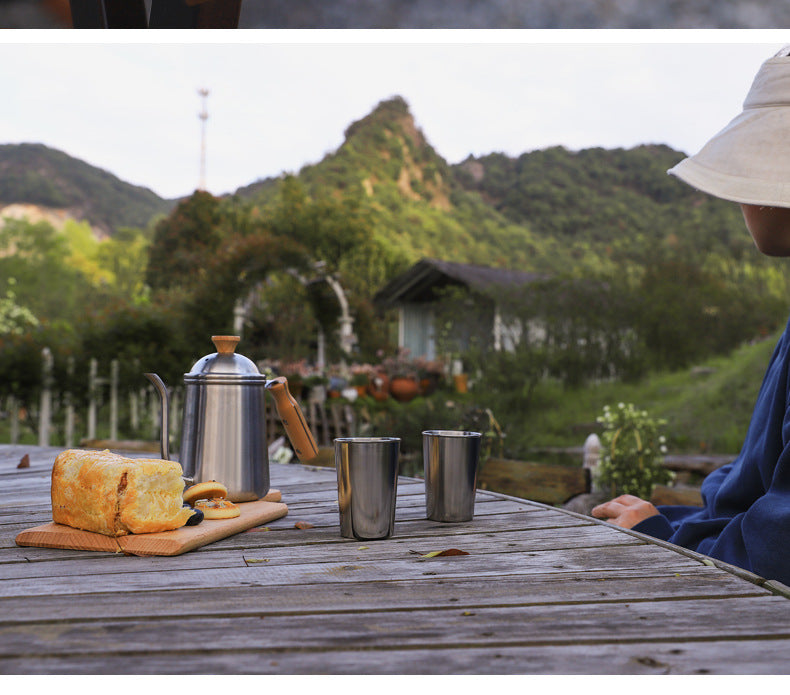 Outdoor Foldable Single 101 Pot Set Non-Stick Pan Portable Camping Picnic Stove Suit Ultra-Light Camping Cookware