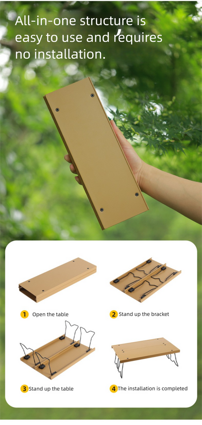 Outdoor Aluminum Alloy Foldable Quick-Open Table Portable Backpack Table Camping Picnic Table Lightweight Integrated Small Table