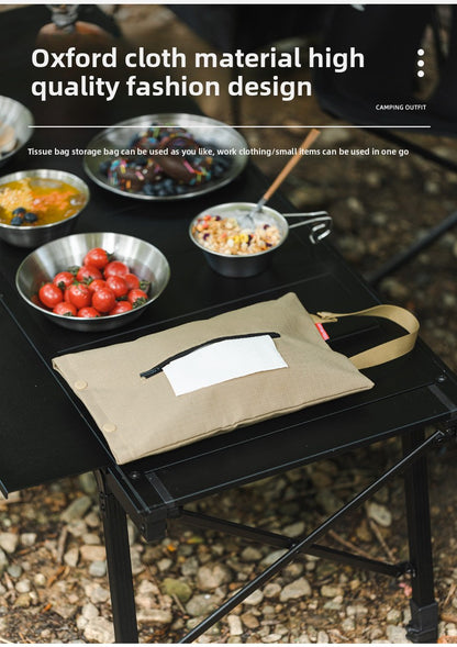 Outdoor Camping BBQ Tissue Storage Bag Portable Tissue Storage Box Car Home Hanging Portable Tissue Bag