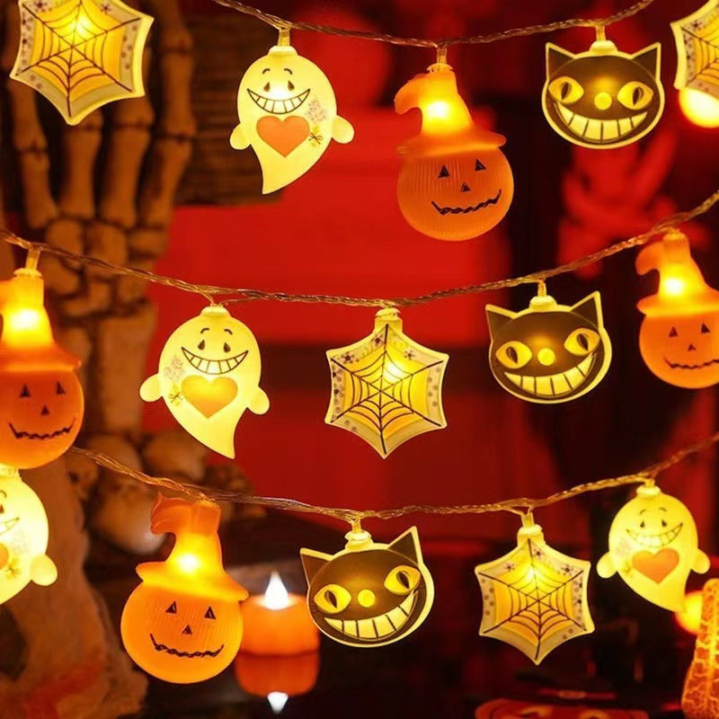 Halloween String Lights Scene Setup LED Pumpkin String Lights Outdoor Festival Decoration LED Halloween String Lights