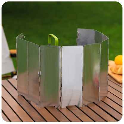 Outdoor Camping Stove Windshield Camping Gas Stove Cassette Stove Windshield Ultra-Light Portable Foldable 10 Pieces