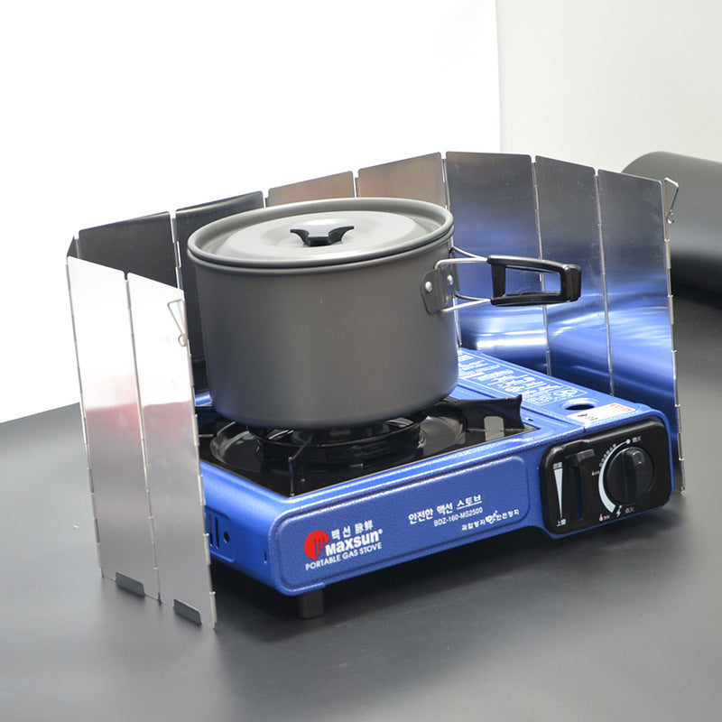 Outdoor Camping Stove Windshield Camping Gas Stove Cassette Stove Windshield Ultra-Light Portable Foldable 10 Pieces