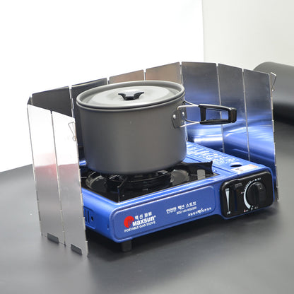Outdoor Camping Stove Windshield Camping Gas Stove Cassette Stove Windshield Ultra-Light Portable Foldable 10 Pieces