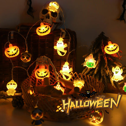 Halloween String Lights Scene Setup LED Pumpkin String Lights Outdoor Festival Decoration LED Halloween String Lights