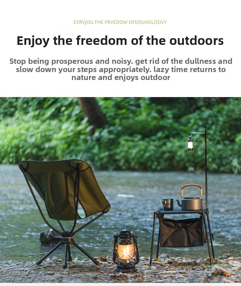 Outdoor 360 ° Rotating Moon Chair Portable Aluminum Alloy Fishing Chair Camping Picnic Folding Leisure Chair Lightweight