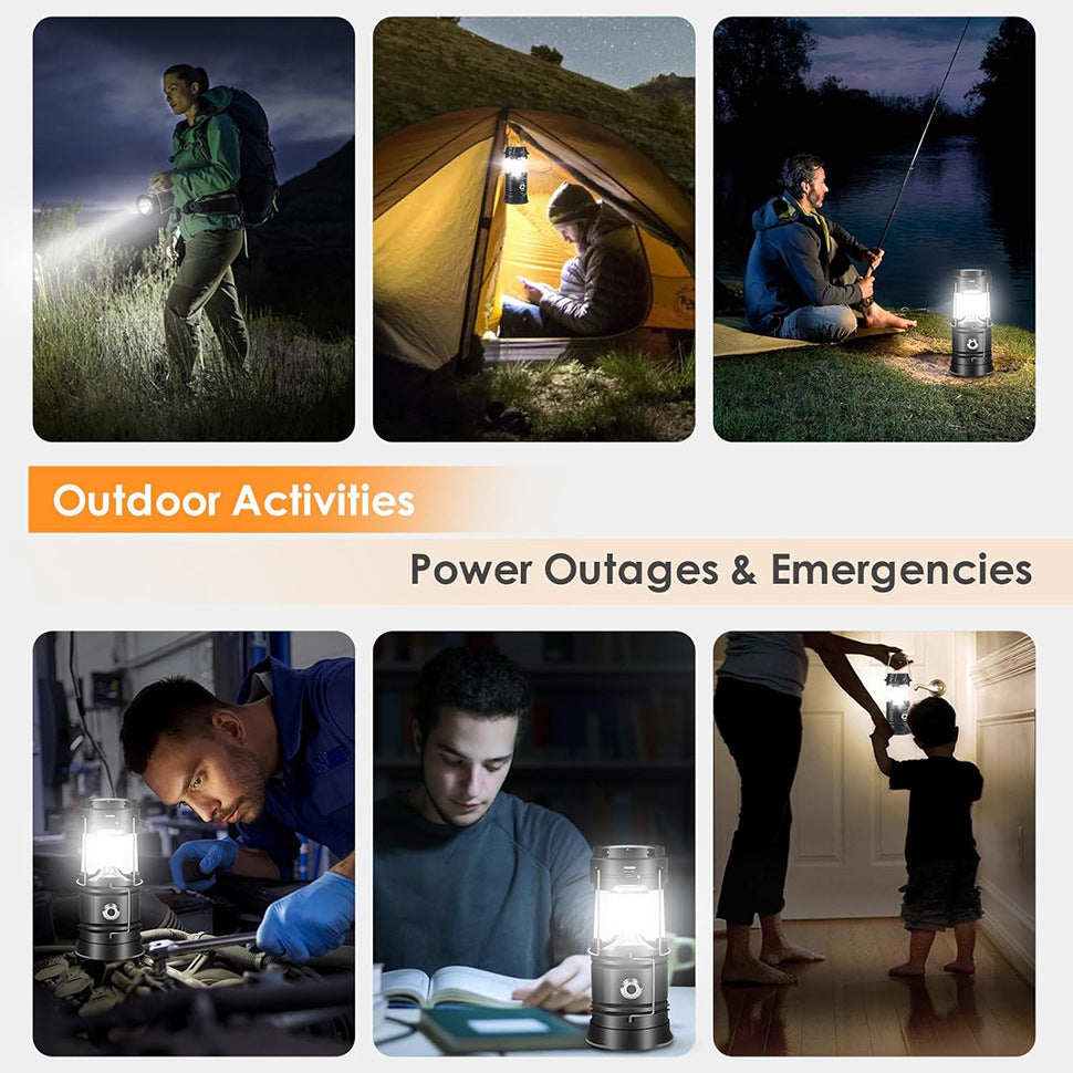 Outdoor New Barn Lantern 5800 Camping Lamp Solar Charging Led Camping Tent Multi-Function Portable Stretching Light