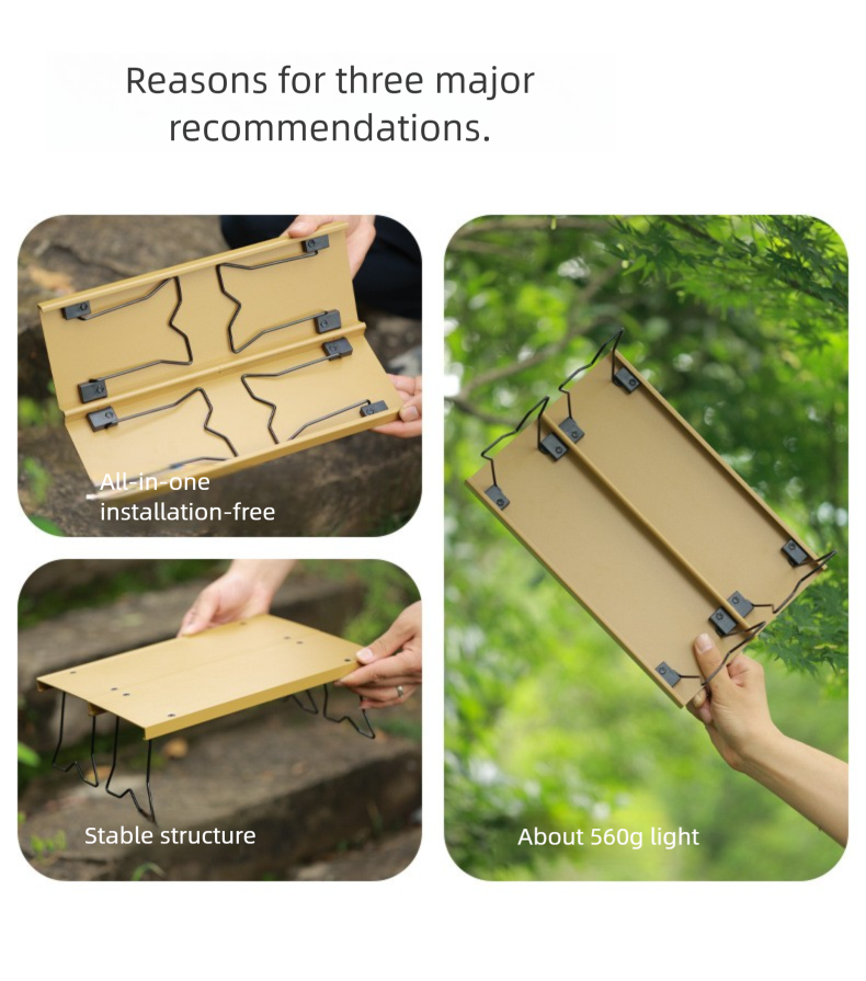 Outdoor Aluminum Alloy Foldable Quick-Open Table Portable Backpack Table Camping Picnic Table Lightweight Integrated Small Table