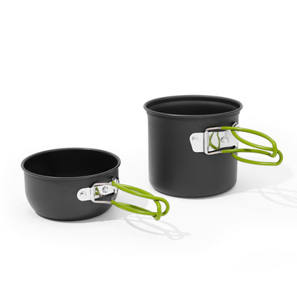 Outdoor Foldable Single 101 Pot Set Non-Stick Pan Portable Camping Picnic Stove Suit Ultra-Light Camping Cookware