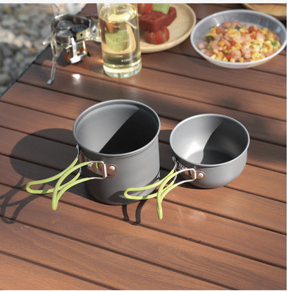 Outdoor Foldable Single 101 Pot Set Non-Stick Pan Portable Camping Picnic Stove Suit Ultra-Light Camping Cookware