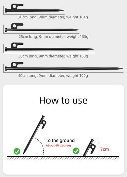 Outdoor Tent Canopy Ground Peg Set Aluminum Alloy Tent Peg Hammer Windproof Rope Camping Fixing Kit Amazon
