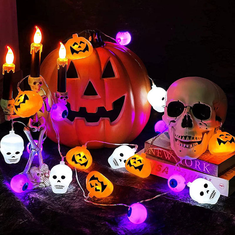 Halloween String Lights Scene Setup LED Pumpkin String Lights Outdoor Festival Decoration LED Halloween String Lights