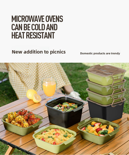 Outdoor Portable Picnic Box Foldable Student Multifunctional Lunch Box Portable Outdoor Food Grade Fresh-Keeping Fruit Box