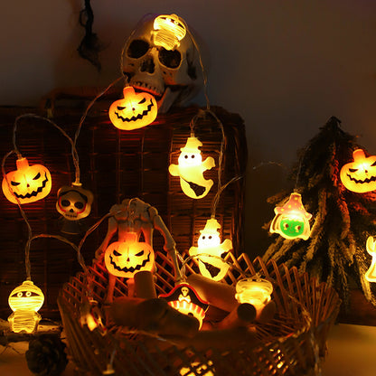 Halloween String Lights Scene Setup LED Pumpkin String Lights Outdoor Festival Decoration LED Halloween String Lights