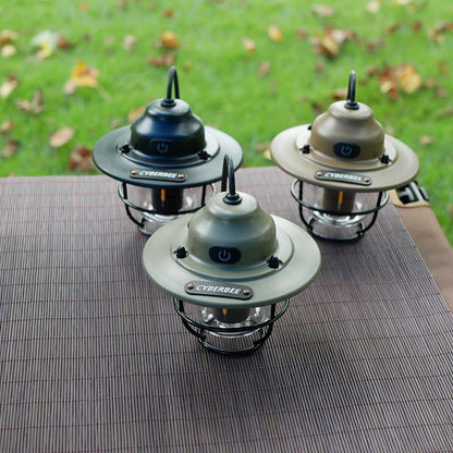 Cyberbee Retro Camping Lantern Type-C Rechargeable Handheld Lantern Stepless Dimming Outdoor Hanging Lantern Emergency
