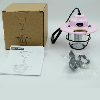 Cyberbee Retro Camping Lantern Type-C Rechargeable Handheld Lantern Stepless Dimming Outdoor Hanging Lantern Emergency